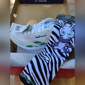 Reebok x Veefriends Aspiring Alpaca Men's size 9 running shoes w/ VF zebra socks